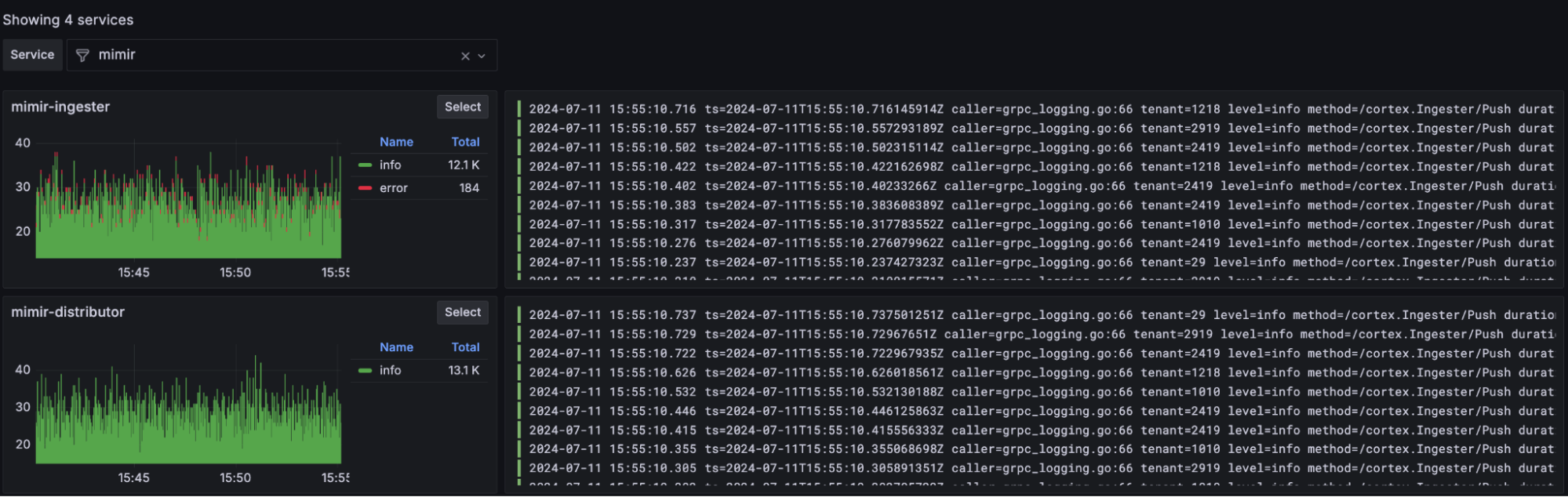 search selection display