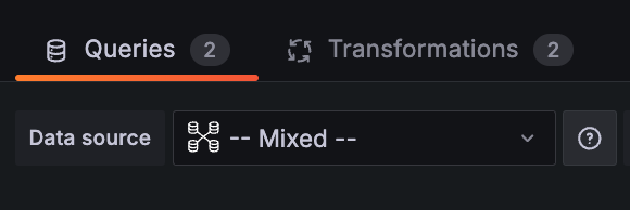 A screenshot of the mixed data source.