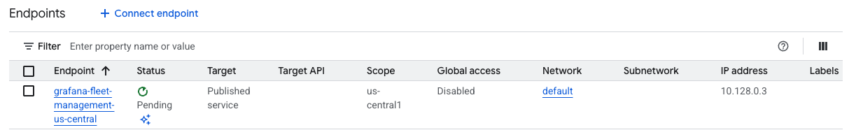Waiting for endpoint to be create