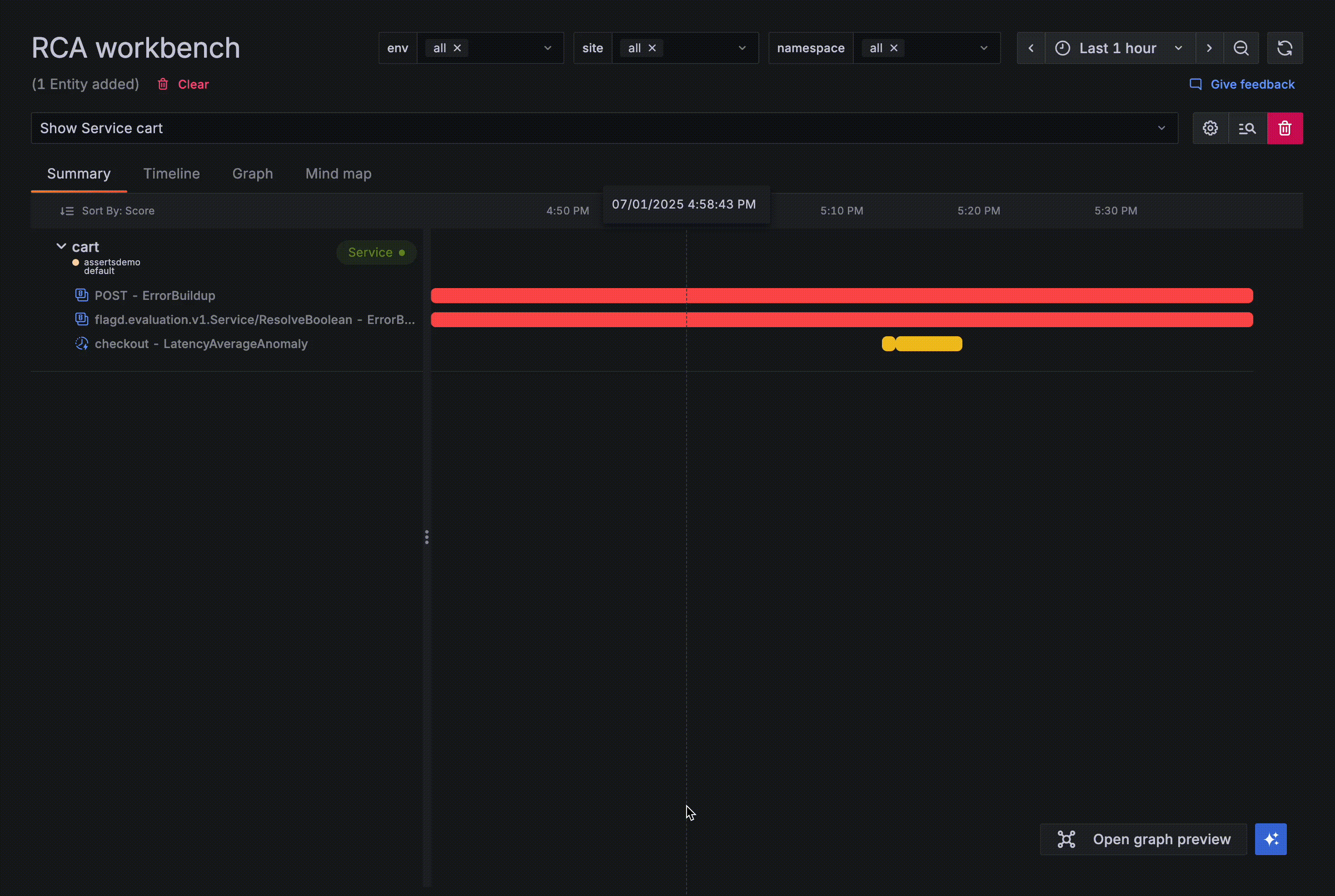Traces Drilldown in Asserts