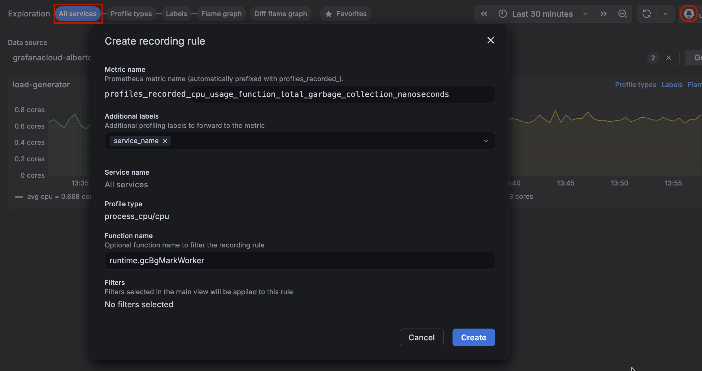 Create an “all services” rule for garbage collection