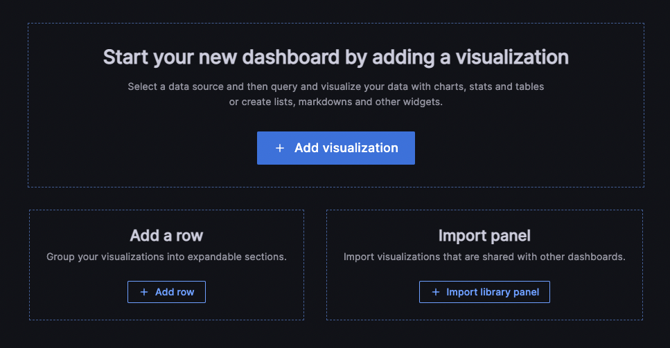 Empty dashboard state