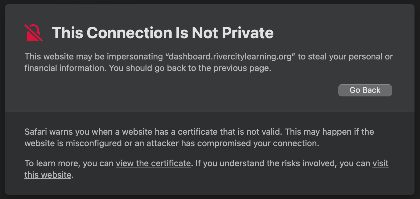 Insecure HTTPS connection Insecure HTTPS connection