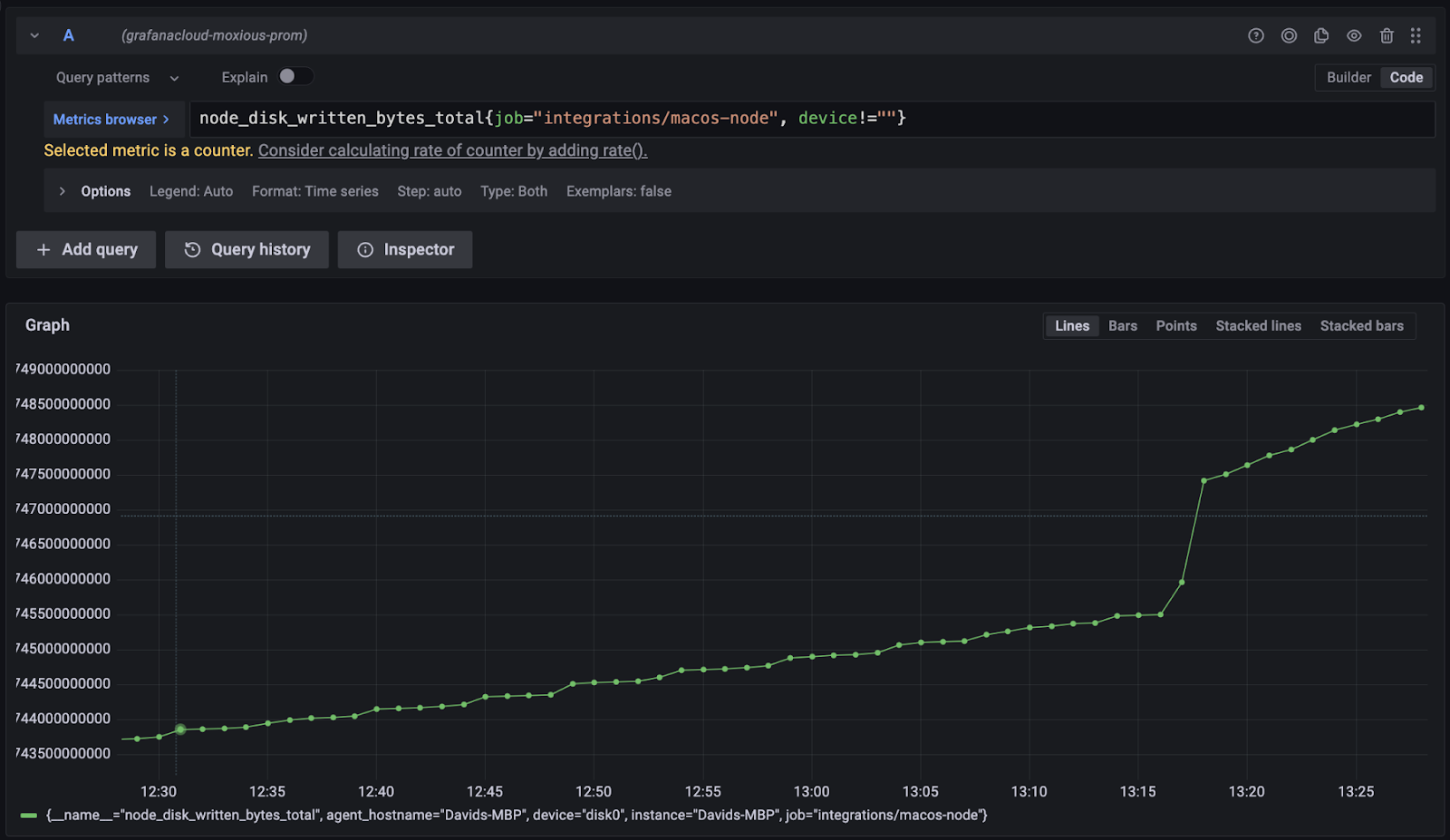 Metrics browser and counter Metrics browser and counter