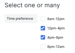 Checkbox list with custom options.