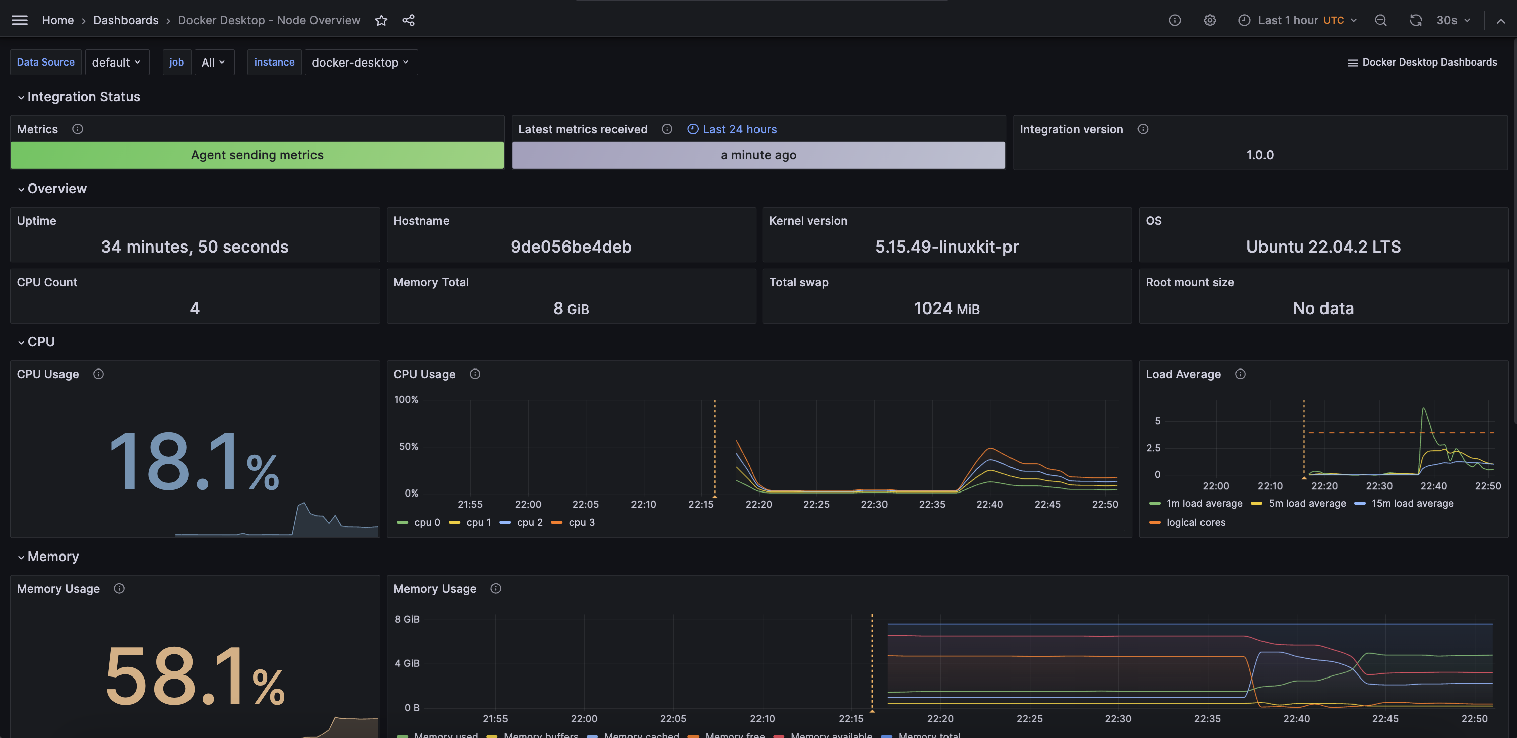 Docker Linux Virtual Machine Overview and Logs