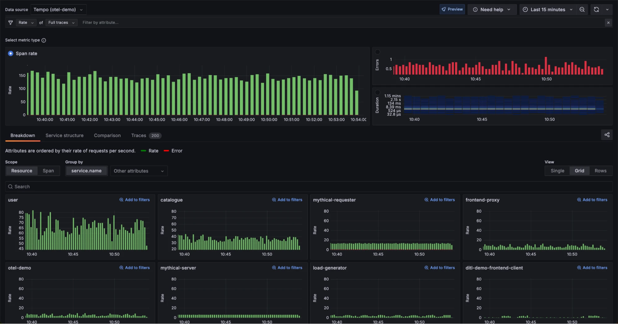 Explore Traces UI
