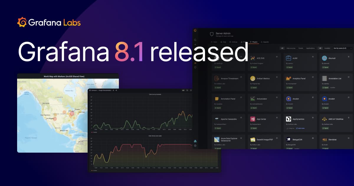 Grafana 8.1 released: New Geomap and Annotations panels, updated plugin management, and more