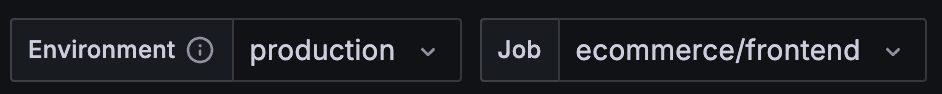 Screenshot of a job label filter