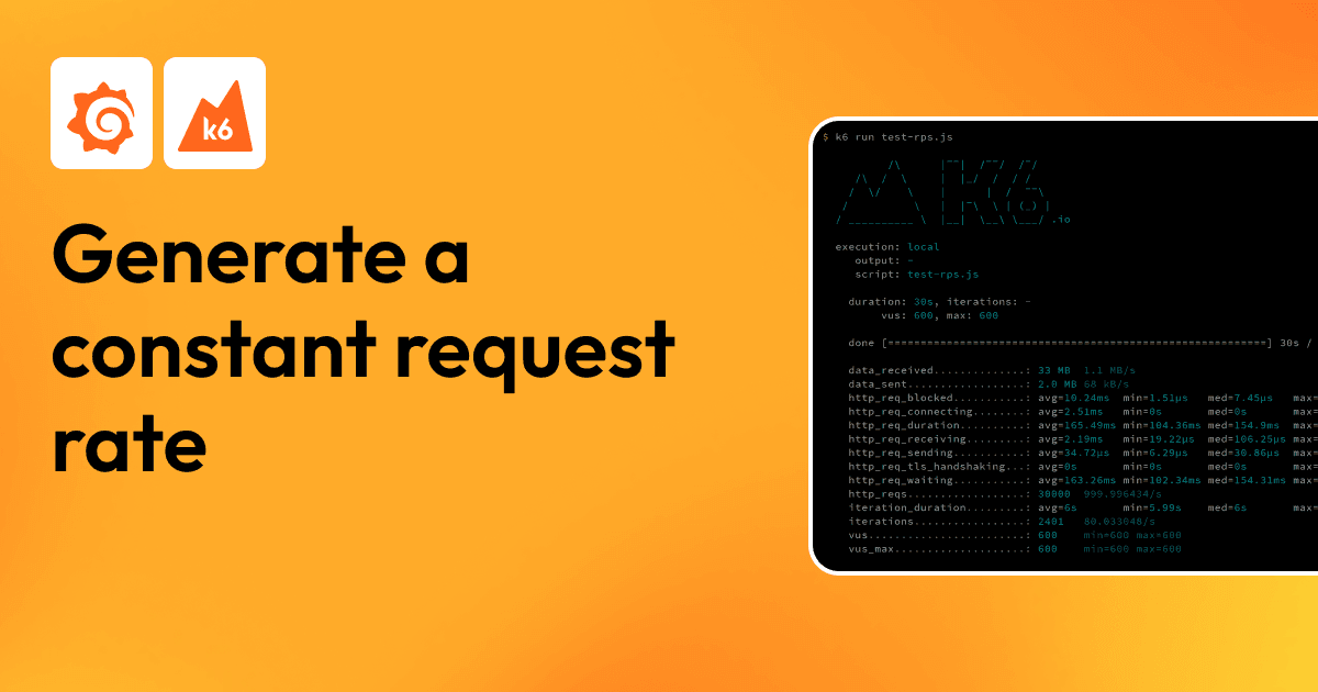 How to generate a constant request rate in Grafana k6 with the new scenarios API