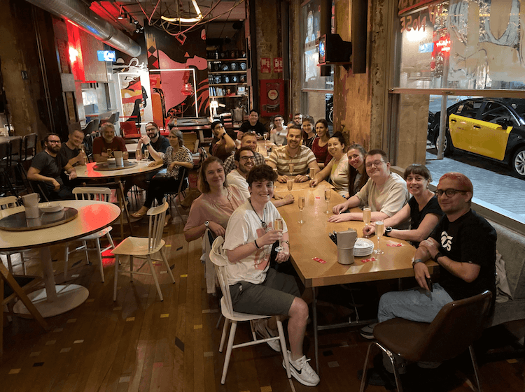The Grafana Frontend Platform team socializes as part of its offsite.