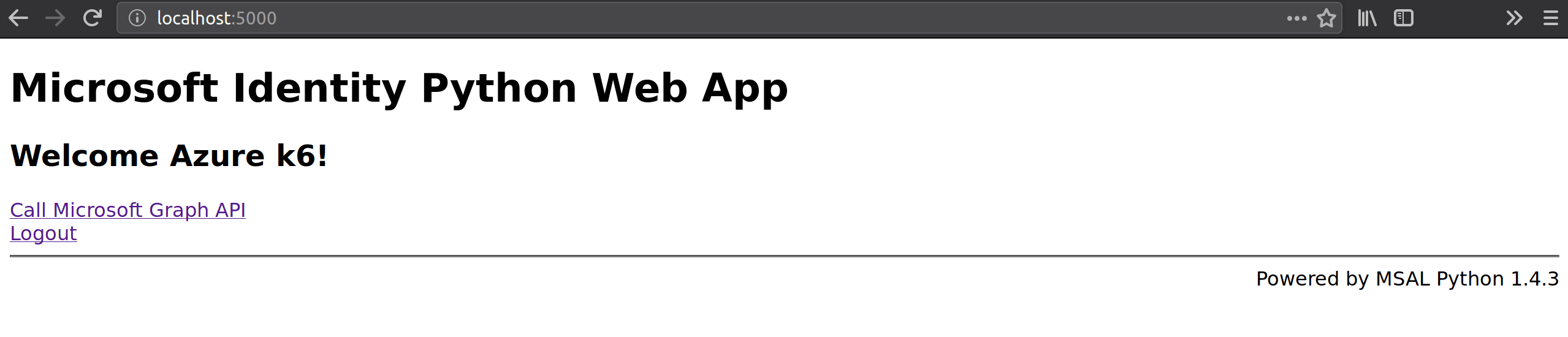 Microsoft Identity Python web app.
