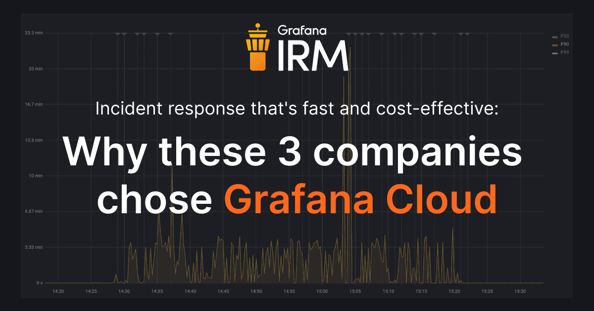 Incident response that’s fast and cost-effective: Why these 3 companies chose Grafana Cloud