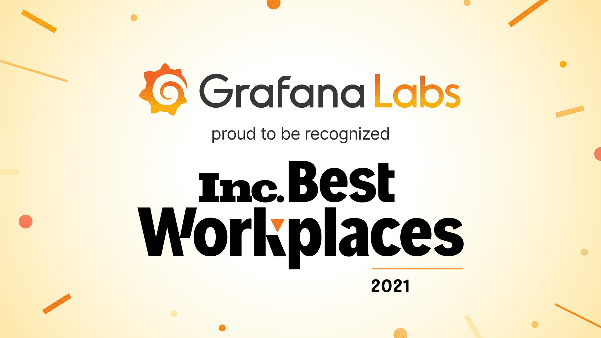 Grafana Labs named to the Inc. Best Workplaces 2021 list