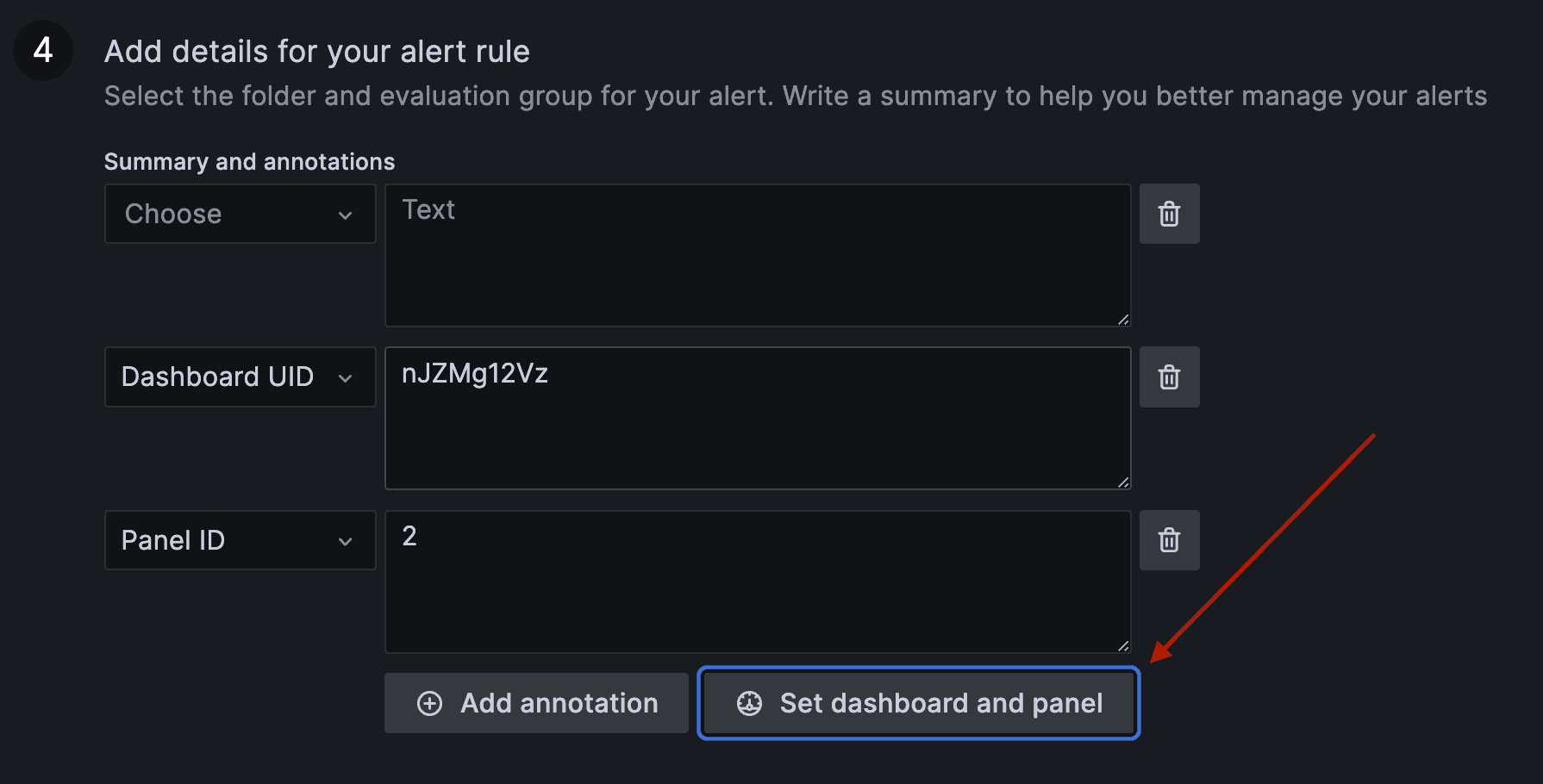 Screenshot with arrow highlighting new visualization picker