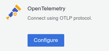 A screenshot of the Configure button for OpenTelemetry.