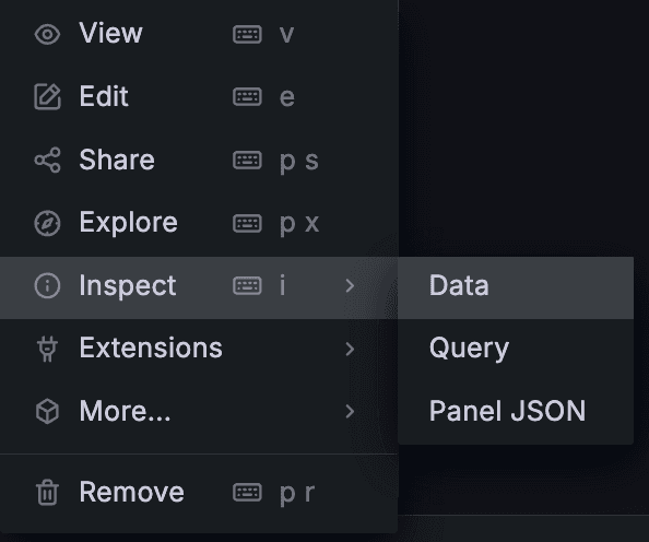A screenshot showing navigation to the Data option.