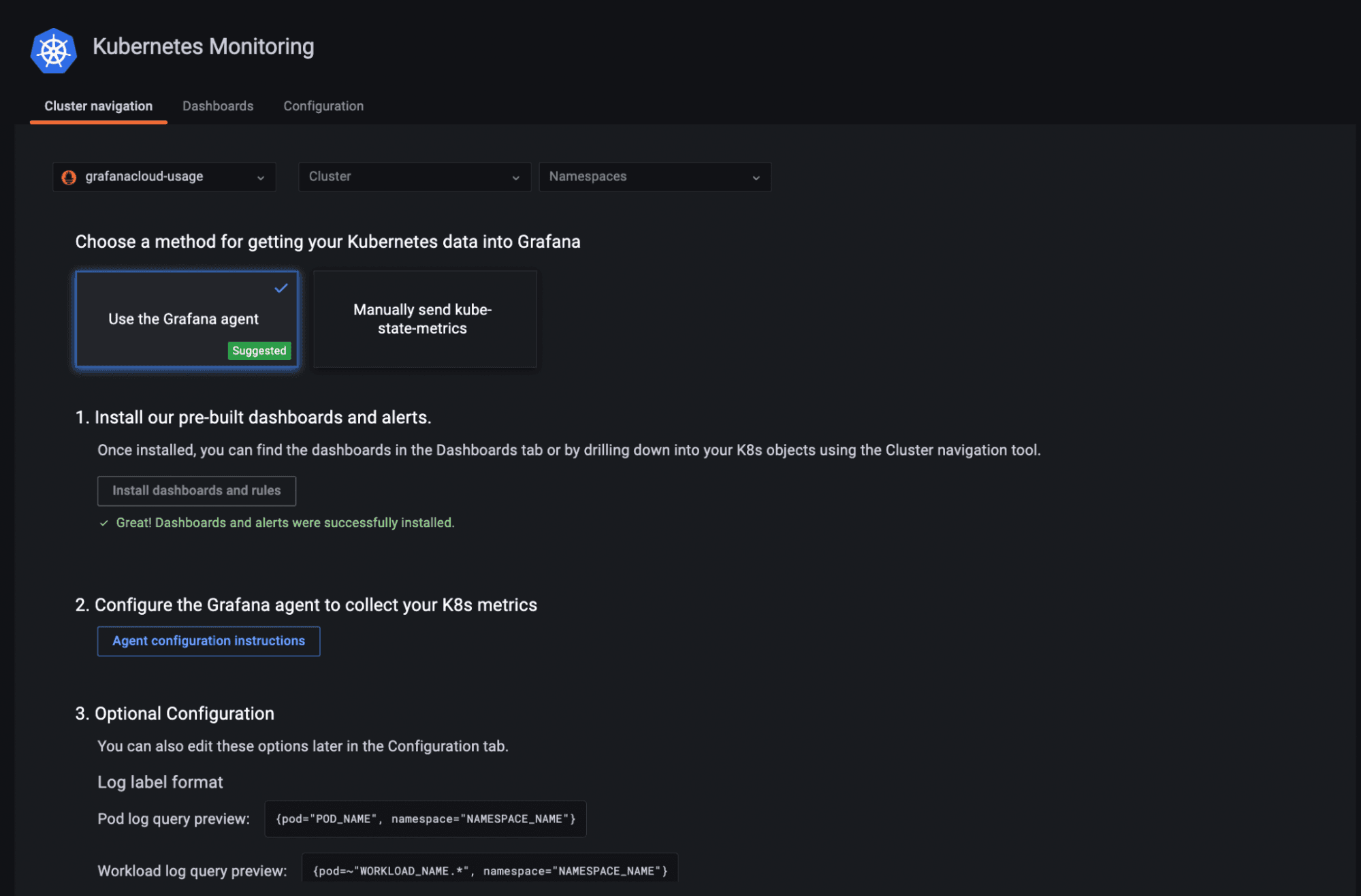 How to connect to Grafana Agent in Grafana Cloud