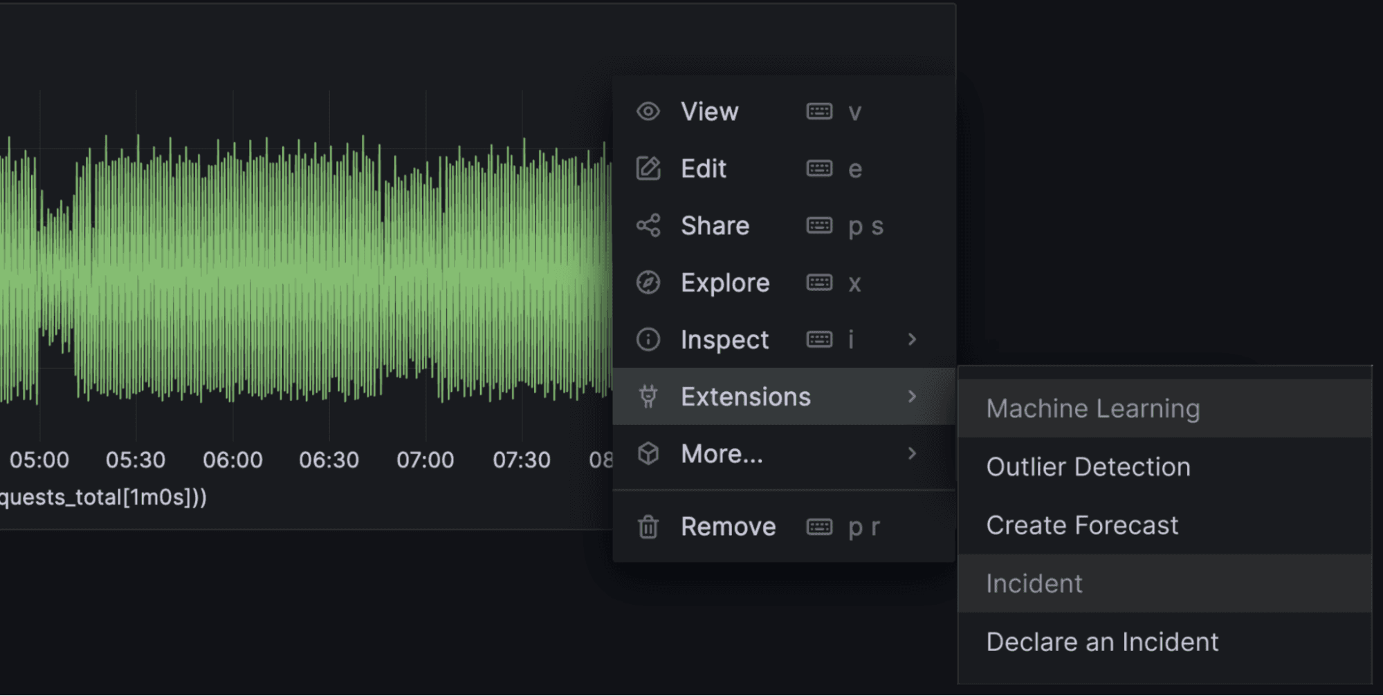 A screenshot of how to declare an incident from within a panel.