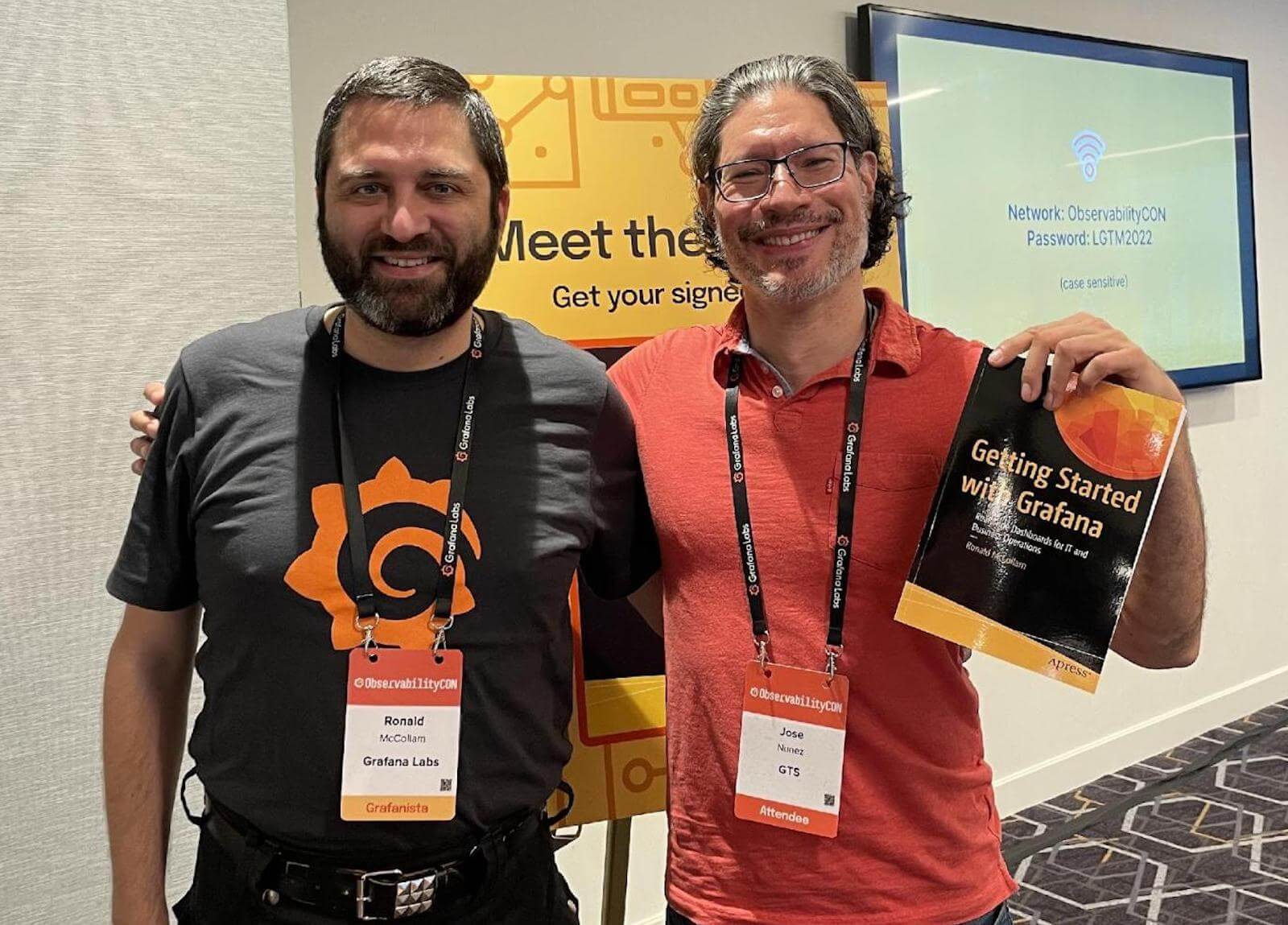 An image of author Ronald McCollam with Jose Vicete Nunez at ObservabilityCON 2022