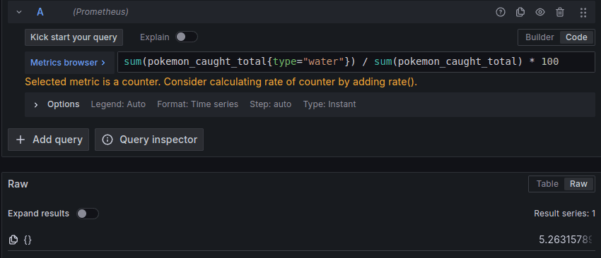 A screenshot showing a PromQL query with the labels stripped away from the left side of the operation.