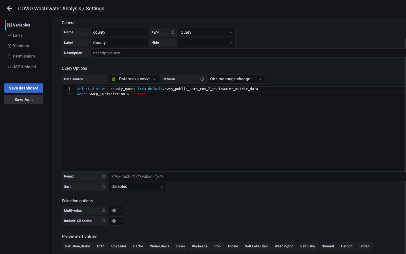 Dropdown menu showing counties within a selected state. Dropdown menu showing counties within a selected state.