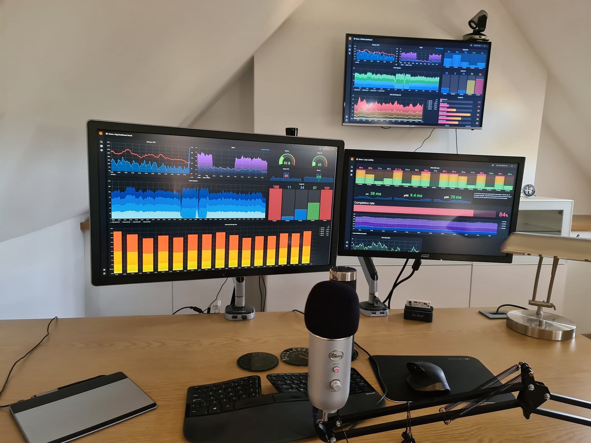 <Close up of Dave Russell's workspace> <Close up of Dave Russell's workspace>