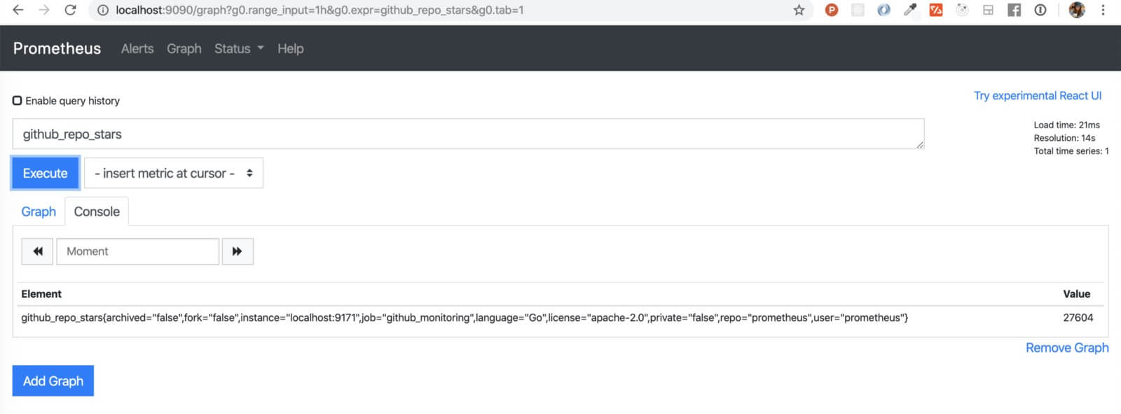 *Run GitHub queries with Prometheus.* *Run GitHub queries with Prometheus.*
