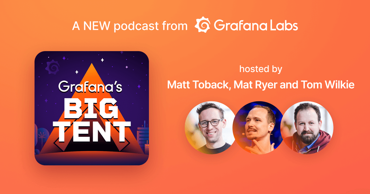 Grafana's Big Tent podcast: hosts Grafana's Big Tent podcast: hosts