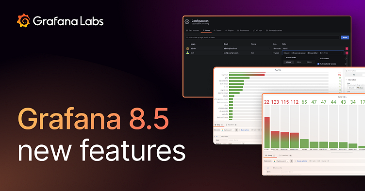New in Grafana 8.5: updated panels, new RBAC features, simplified reporting, and more!