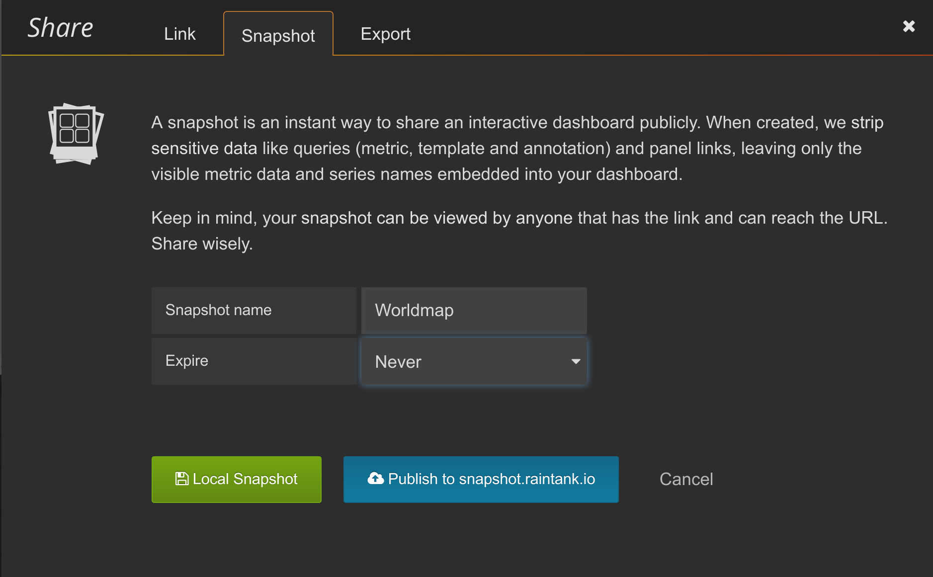 Save snapshot Save snapshot