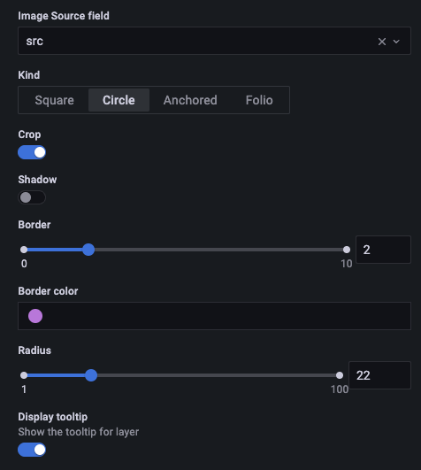 Geomap panel Photos options Geomap panel Photos options
