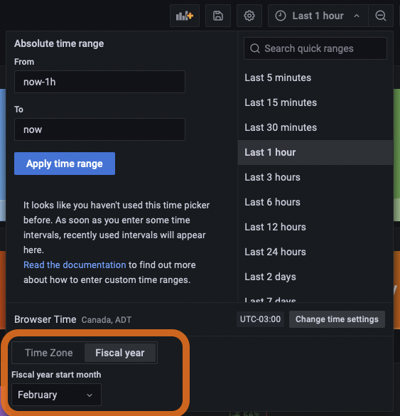 Fiscal Year Time Range Settings Fiscal Year Time Range Settings